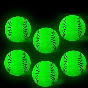 JibInfo 6 Pack Light Up Baseball, Glow in The Dark Baseball Luminous Base Balls for Day&Night Games and Training Gifts for Men Youth and Adult Night Games