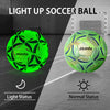 JibInfo Light Up Soccer Ball Size 5, Glow in The Dark Soccer Ball Luminous Soccer Balls for Day&Night Games and Training Gifts for Men Youth and Adult Night Games