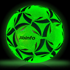 JibInfo Light Up Soccer Ball Size 5, Glow in The Dark Soccer Ball Luminous Soccer Balls for Day&Night Games and Training Gifts for Men Youth and Adult Night Games